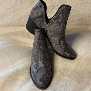 Volatile Snake Print Ankle Boots